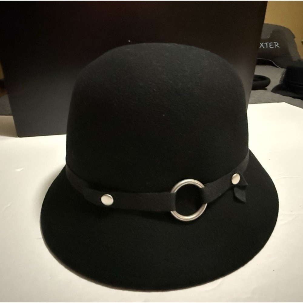 Black Wool Felt Cloche / Bowler Style Hat – Gothic Steampunk Punk Fashion